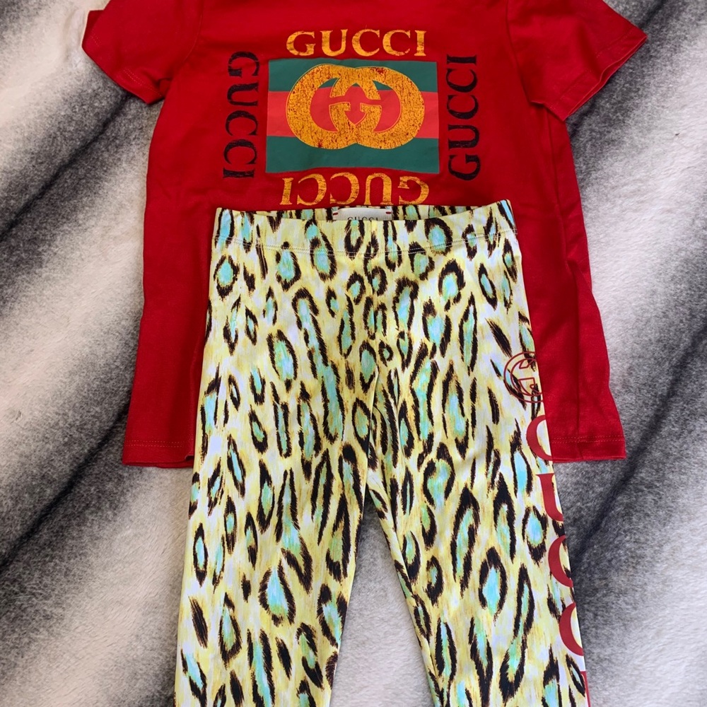 Gucci GG Gucci Logo Leo Leopard Leggings - Picture 8 of 12